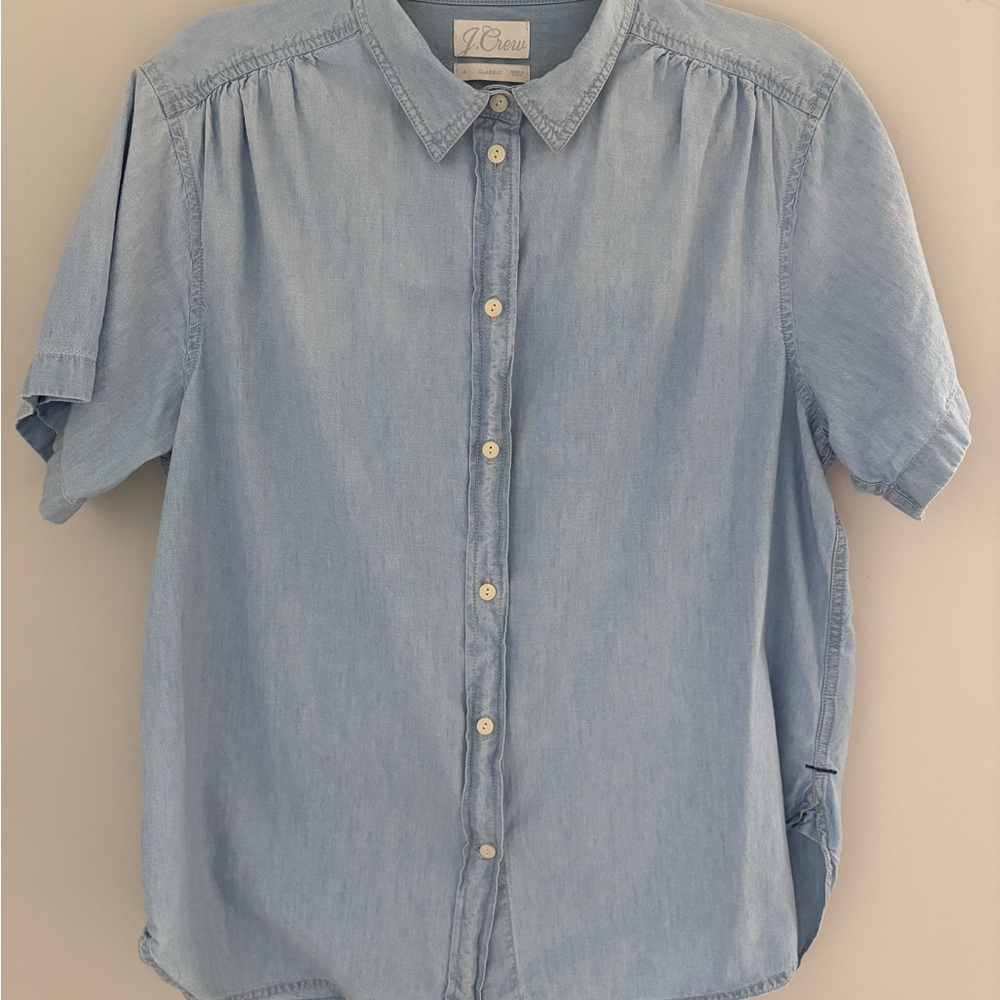 J. Crew Classic Chambray Shirt - Sz 14 EUC